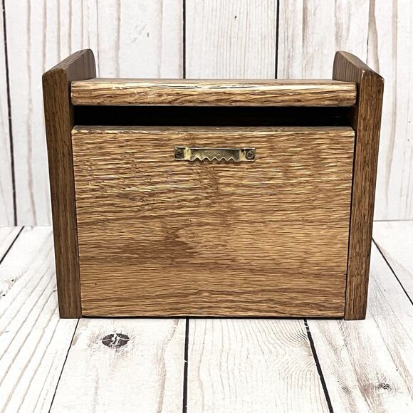 Vintage Good Wood Rustic Country Wooden Wall Mount Farmhouse Recipe Box New! - Picture 5 of 14